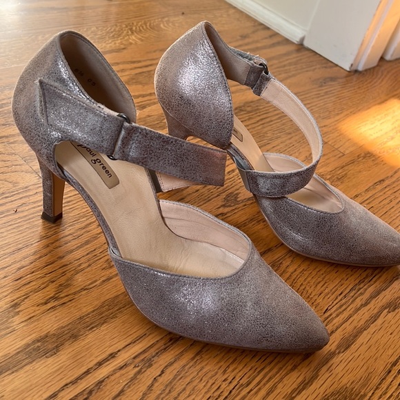 Paul Green Shoes - Paul Green neutral gold taupe metallic D’Orsay pumps high heels